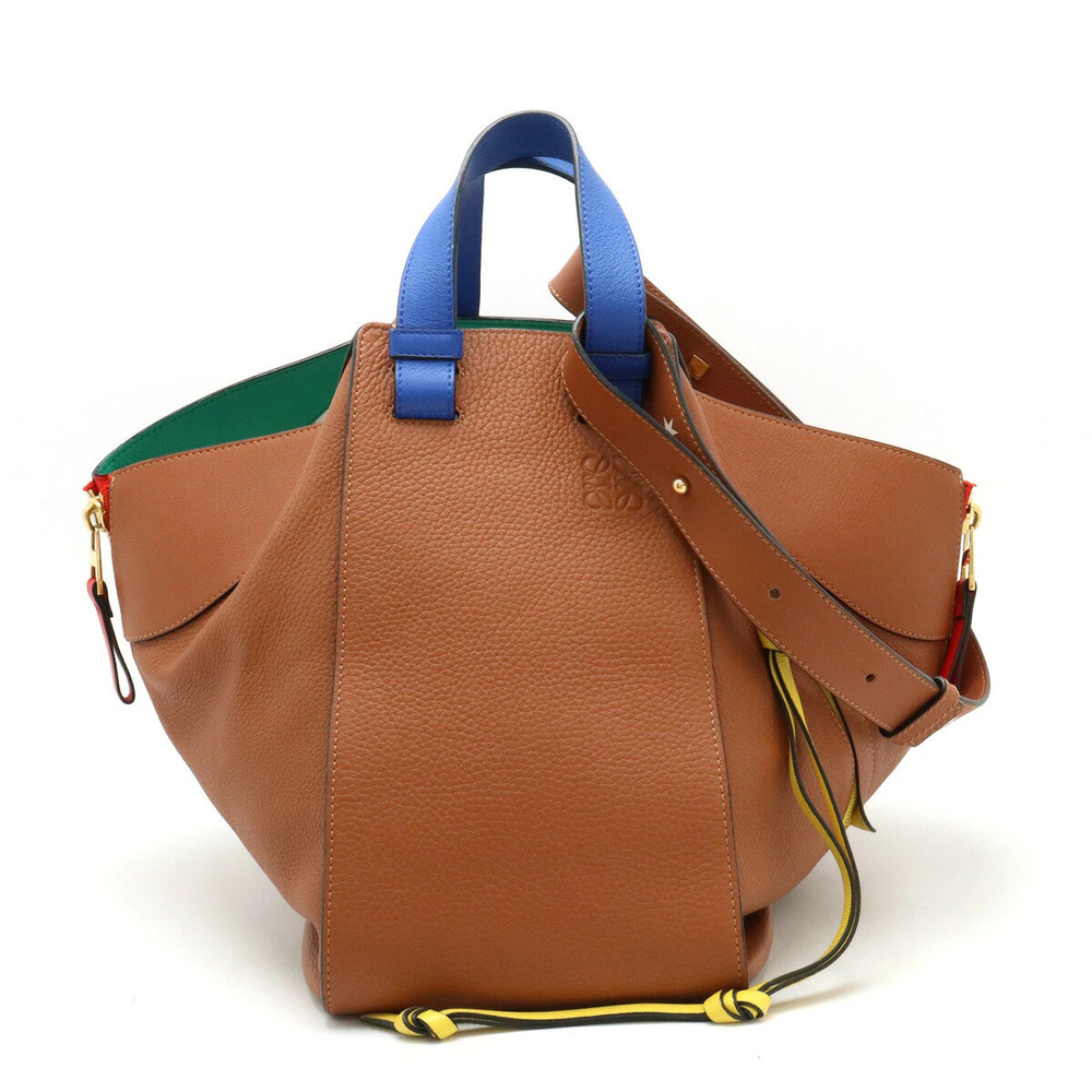 Loewe Hammock Star 2way Shoulder Bag Hobo Leather Tan Brown Multicolor